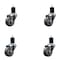 Service Caster 3'' SS Thermoplastic Rubber Wheel Swivel 1-3/4'' Expanding Stem Caster Set, 4PK SCC-SSEX20S314-TPRB-134-4 - alternate 1